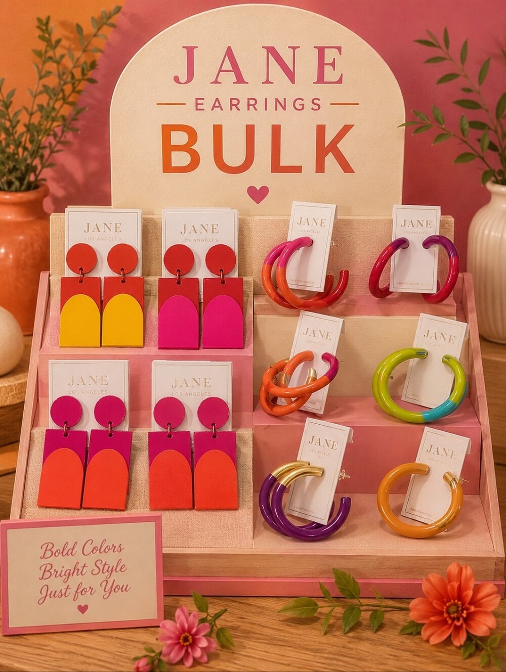 BULK "Jane" Hoop & Dangle Earrings